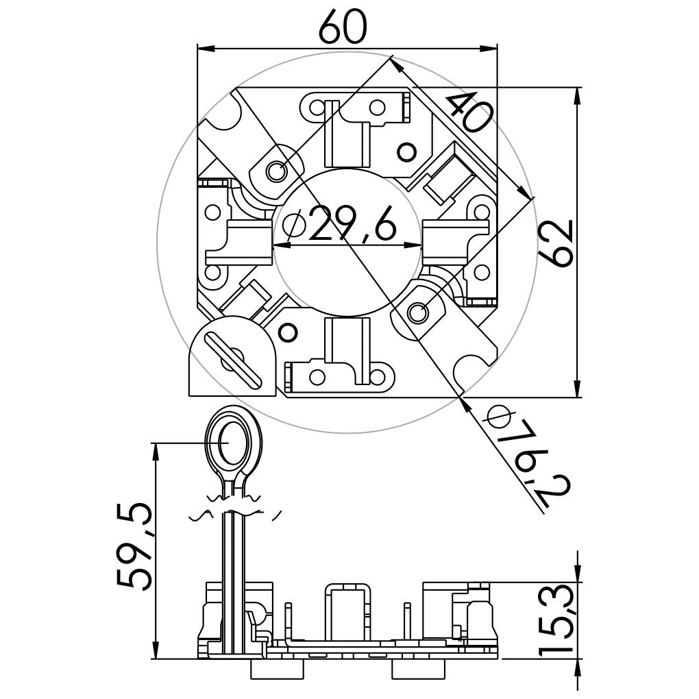 Porta Escovas para Motor de Partida com 4 Escovas - Unifap - 1.285/4 - (3)