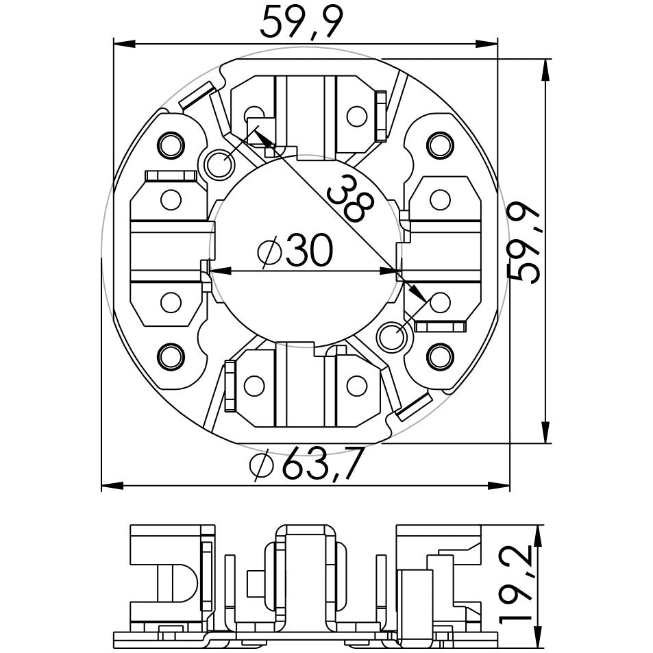 Porta Escovas para Motor de Partida com 4 Escovas - Unifap - 1.291/4 - (3)