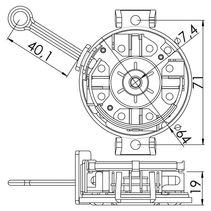 Porta Escovas para Motor de Partida com 4 Escovas - Unifap - 1.304/4 - (3)