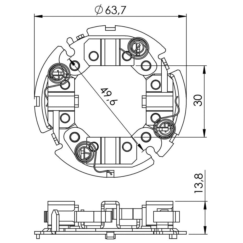 Porta Escovas para Motor de Partida com 4 Escovas - Unifap - 9.902/4 - (3)