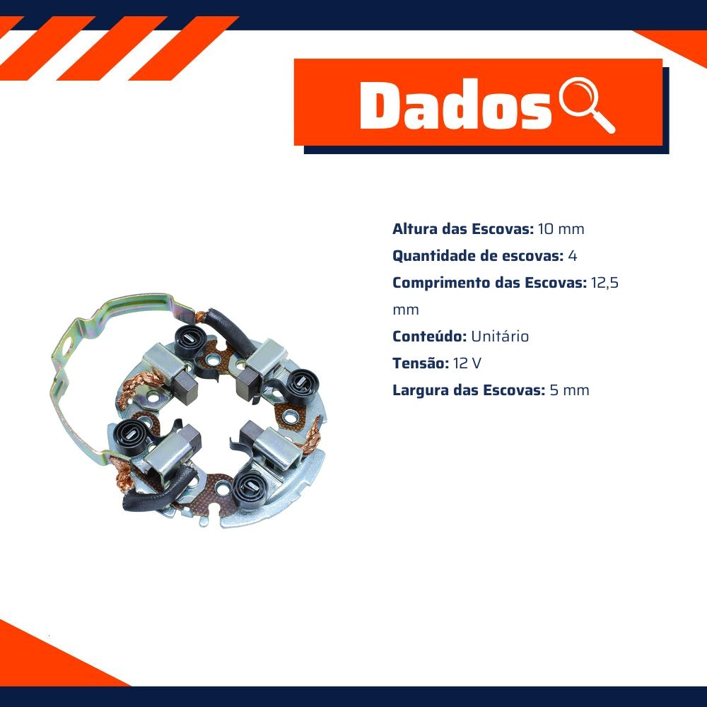 Porta Escovas para Motor de Partida com 4 Escovas - Unifap - 9.902/4 - (3)