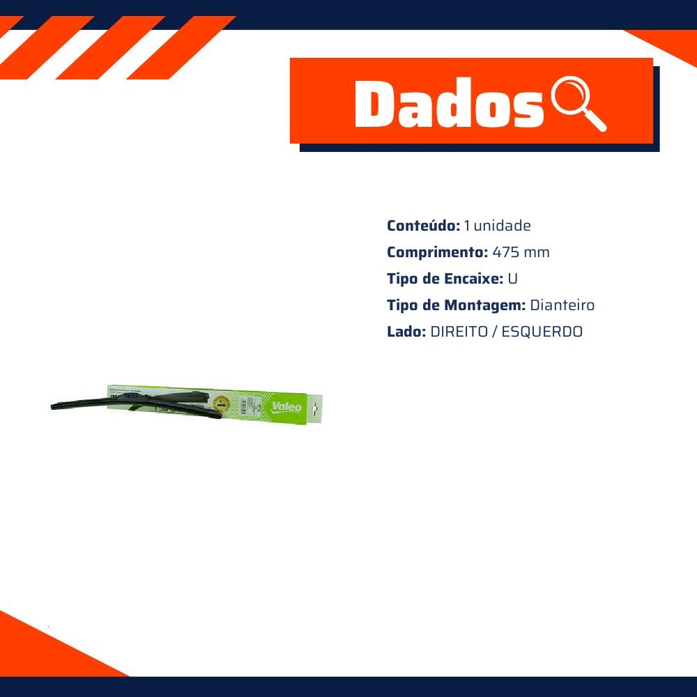 Palheta do Limpador de Para Brisa - Valeo - VF19 - (3)