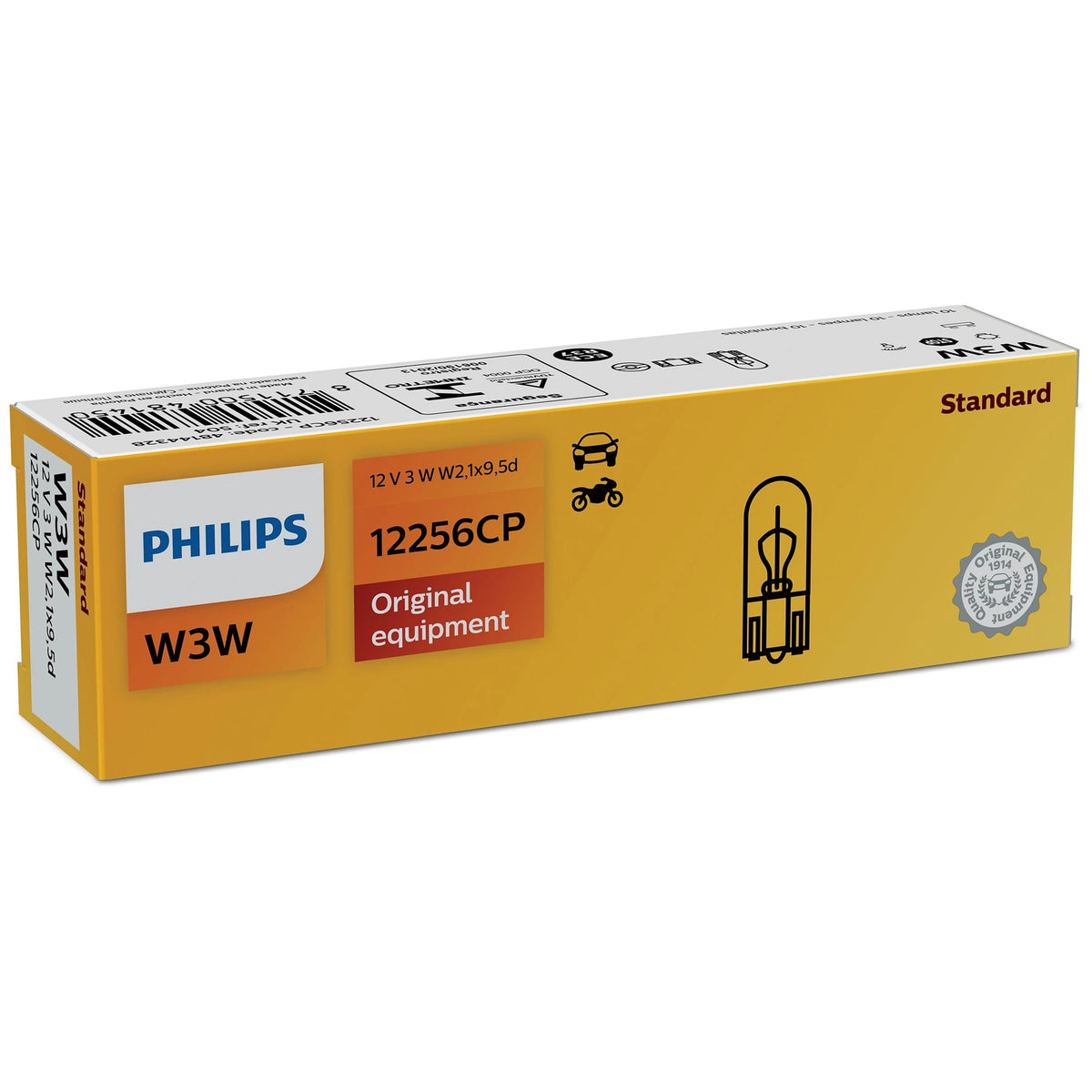 Lâmpada 3W 12V W3W Amarela - Philips - 12256CP - (2)