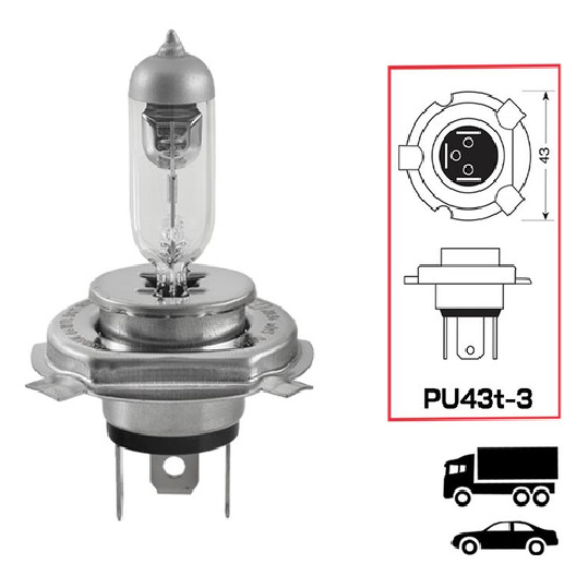 Lâmpada H19 12V 55W DIanteira - Osram - 64181L - (4)