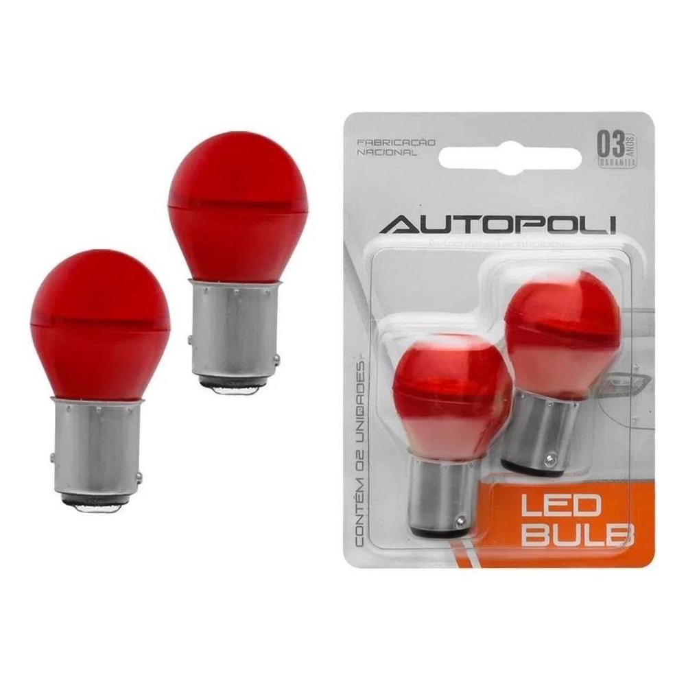 Lâmpada 3W 12V Vermelha - Autopoli - AU022 - (1)