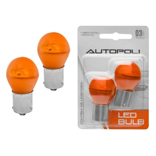 Lâmpada Âmbar 12V 3W 360Lm BAU15S - Autopoli - AU030 - (1)
