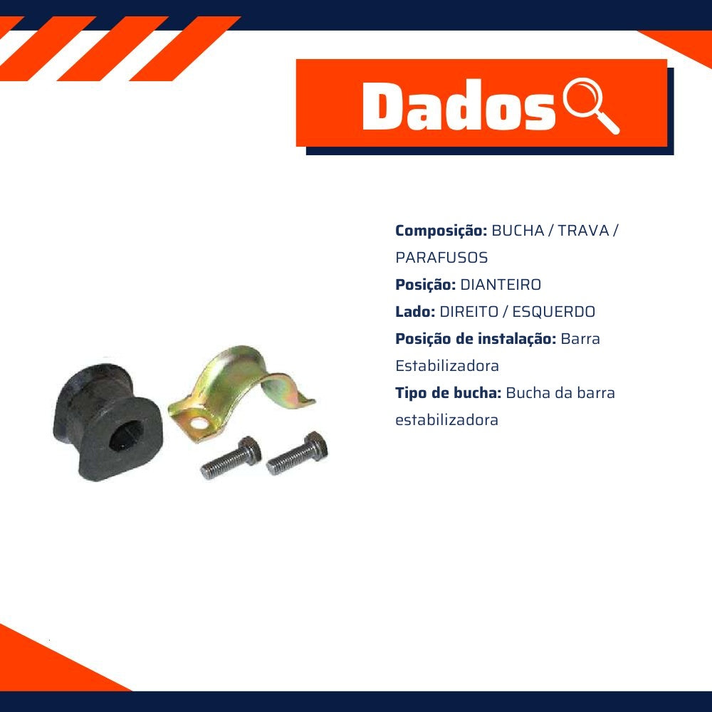Kit da Barra Estabilizadora Dianteira para Ford Escort e Volkswagen Apollo - Jahu - 10639-2 - (2)