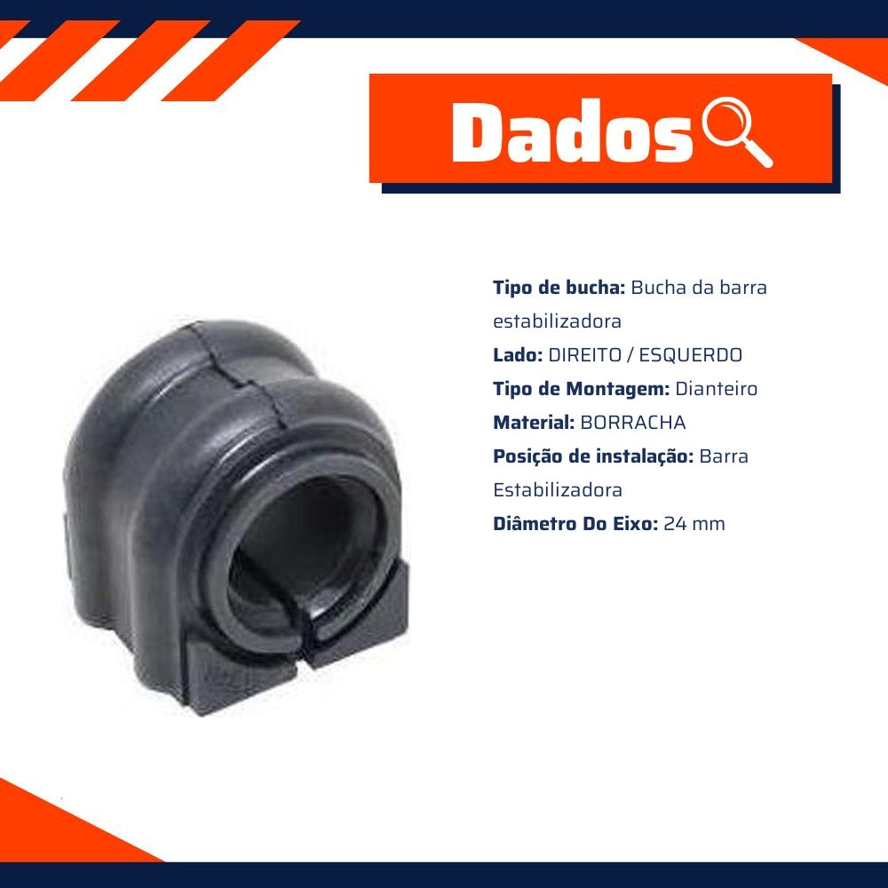 Bucha da Barra Estabilizadora Dianteira para Chevrolet Tracker e Hyundai Santa Fé - Mobensani - MB8051 - (2)