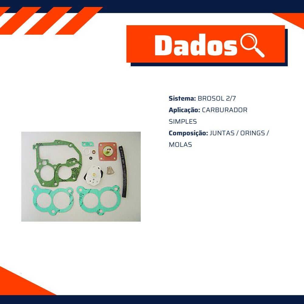 Kit de Reparo do Carburador BROSOL 2/7 - Vogel - 21174 - (2)