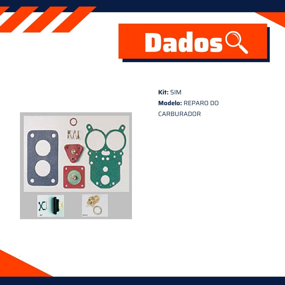 Kit de Reparo do Carburador para Chevrolet Caravan e Opala - Vogel - 22052 - (2)