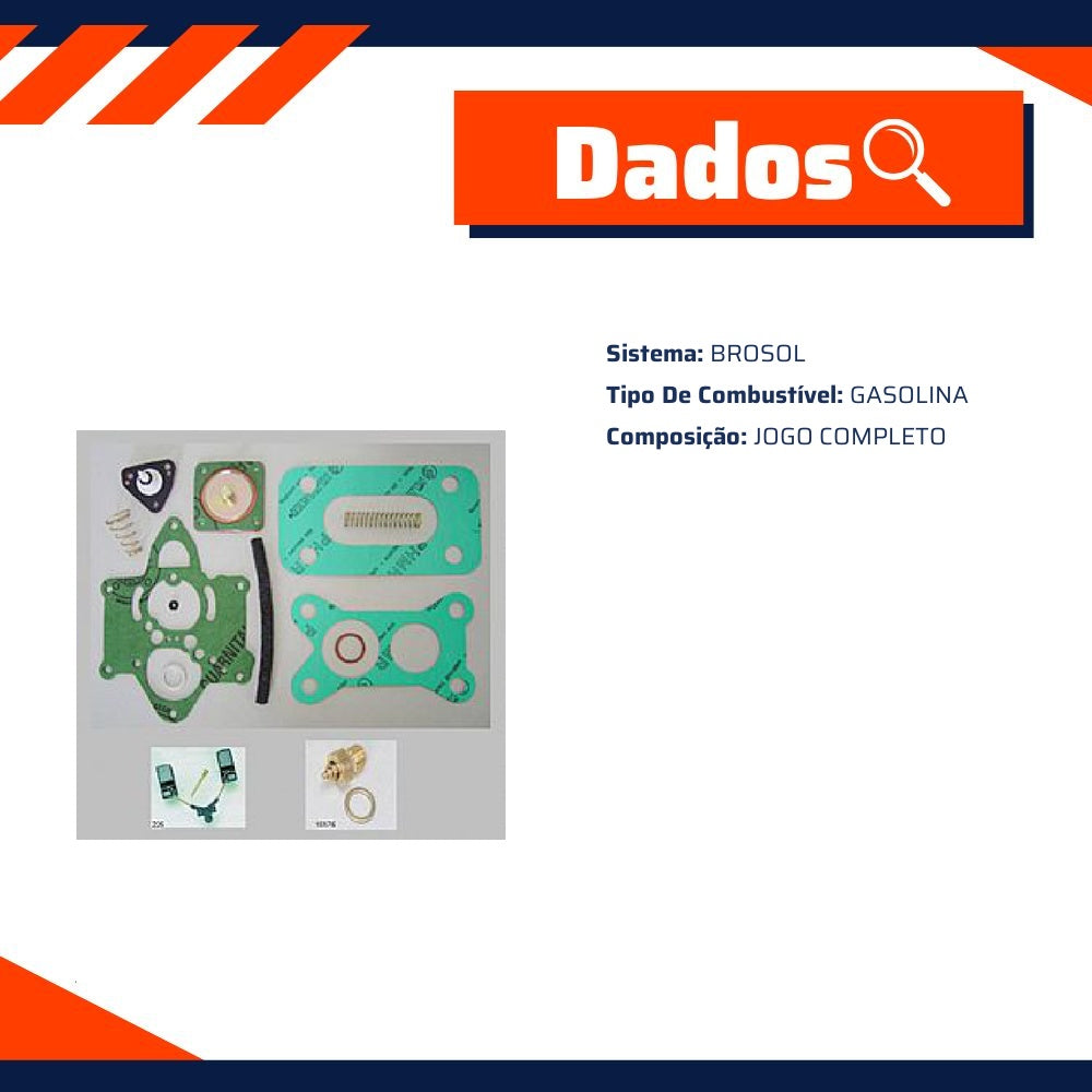 Kit de Reparo do Carburador BROSOL - Vogel - 22130 - (2)