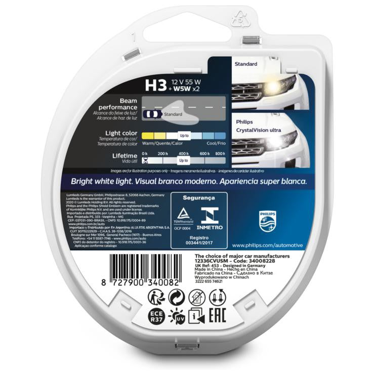 Par Lâmpada do Farol Baixo PK22S H3 - Philips - 12336CVUSM - (6)