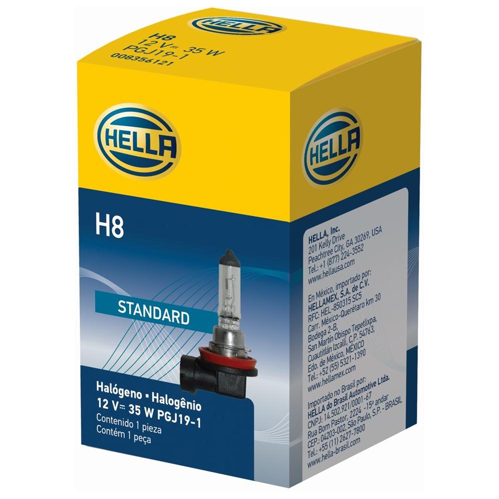 Lâmpada Farol Baixo H8 Amarela 35W 2100Lm 12V - Hella - H8 - (5)