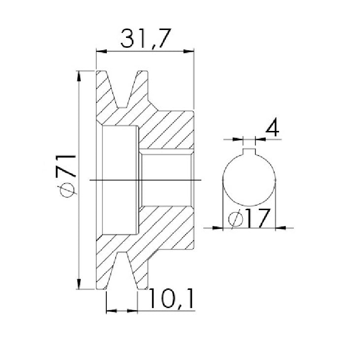 Polia para Alternador - Unifap - 3.323 - (3)