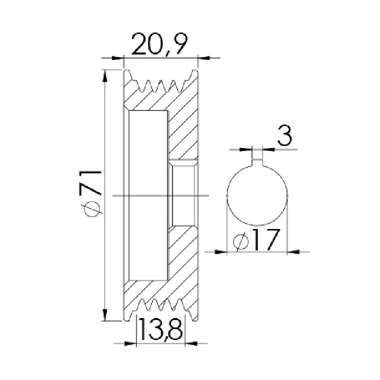 Polia para Alternador - Unifap - 3.341 - (3)