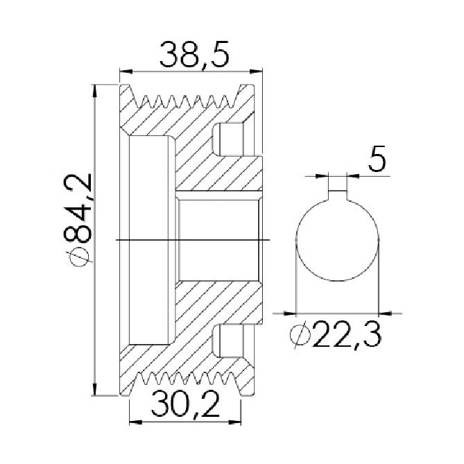 Polia para Alternador - Unifap - 3.363 - (3)