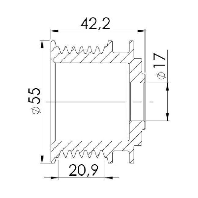 Polia para Alternador - Unifap - 3.436 - (4)