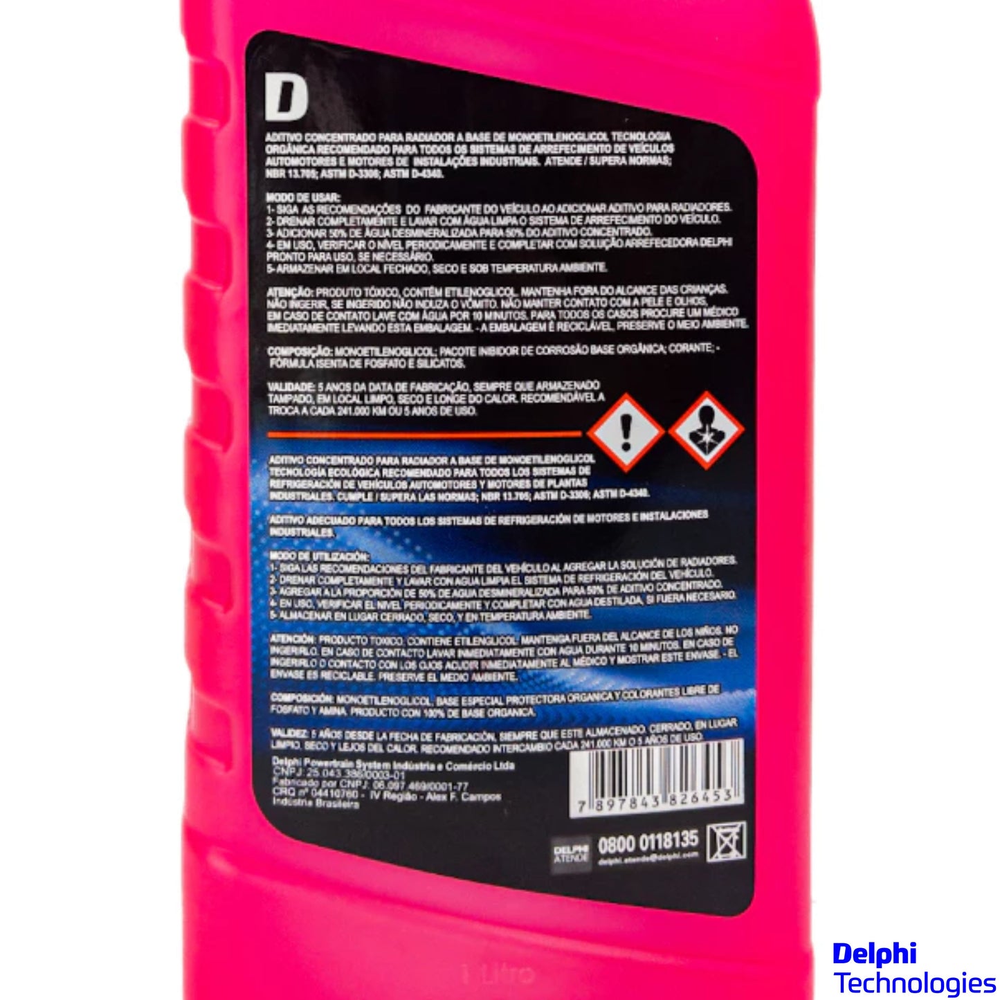 Aditivo para Radiador Concentrado Vermelho Orgânico 1 Litro - Delphi - RL10008 - (5)