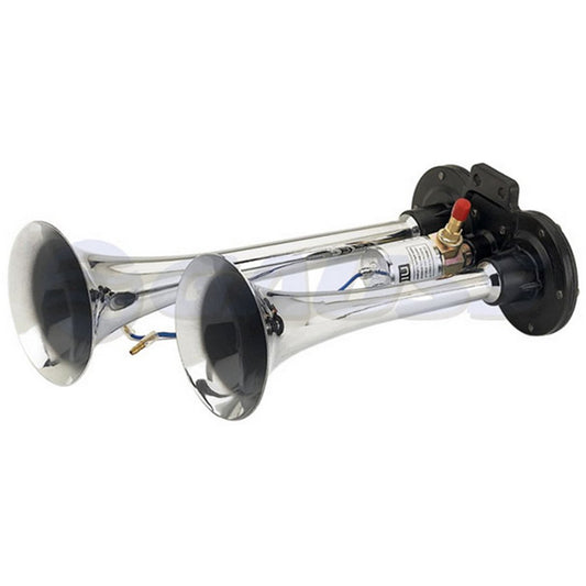Buzina 12V 110Db Cromada de Zinco - Gauss - GB1005 - (1)