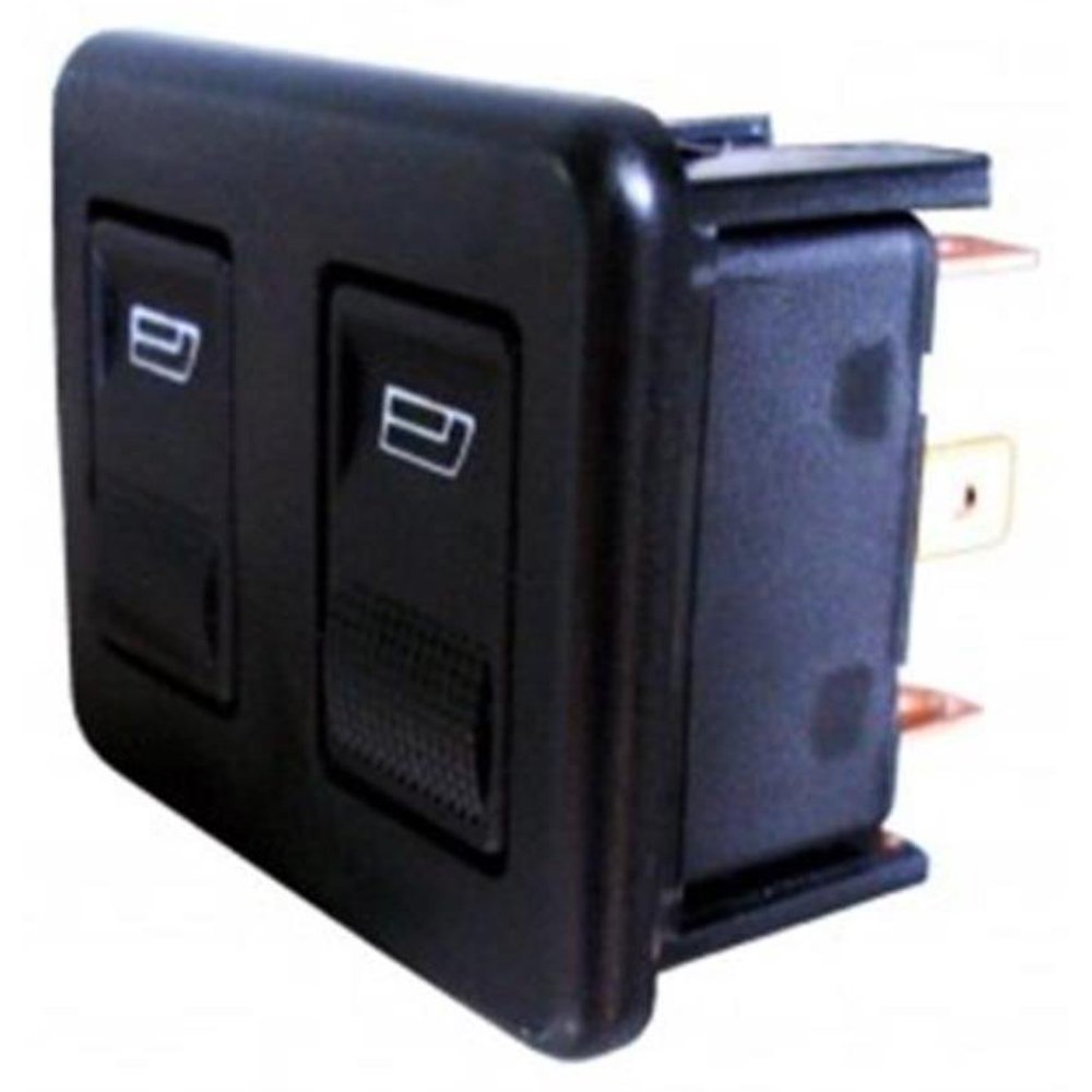 Interruptor de Vidro Elétrico Duplo 10 Terminais 12V - DNI - 2014 - (1)