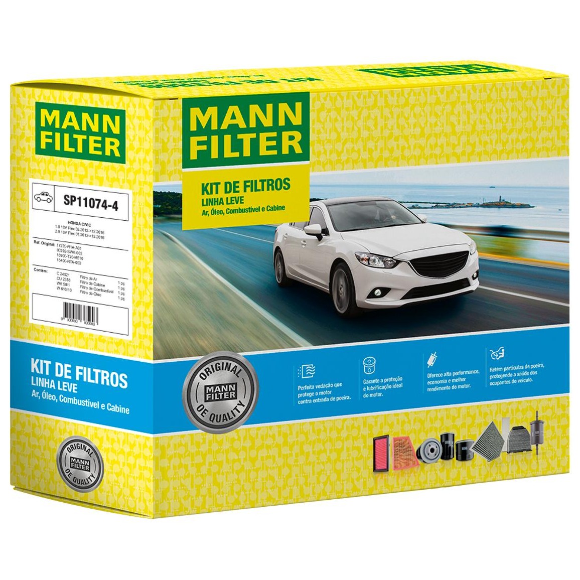Kit de Filtros Ar Cabine Combustível Óleo - Mann-Filter - SP11074-4 - (2)