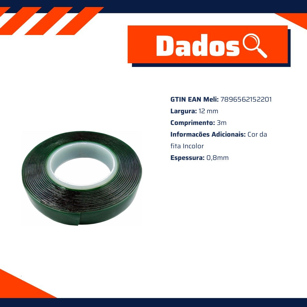 Fita Dupla Face Acrílica 3 Metros 12mm - DNI - 5220 - (2)