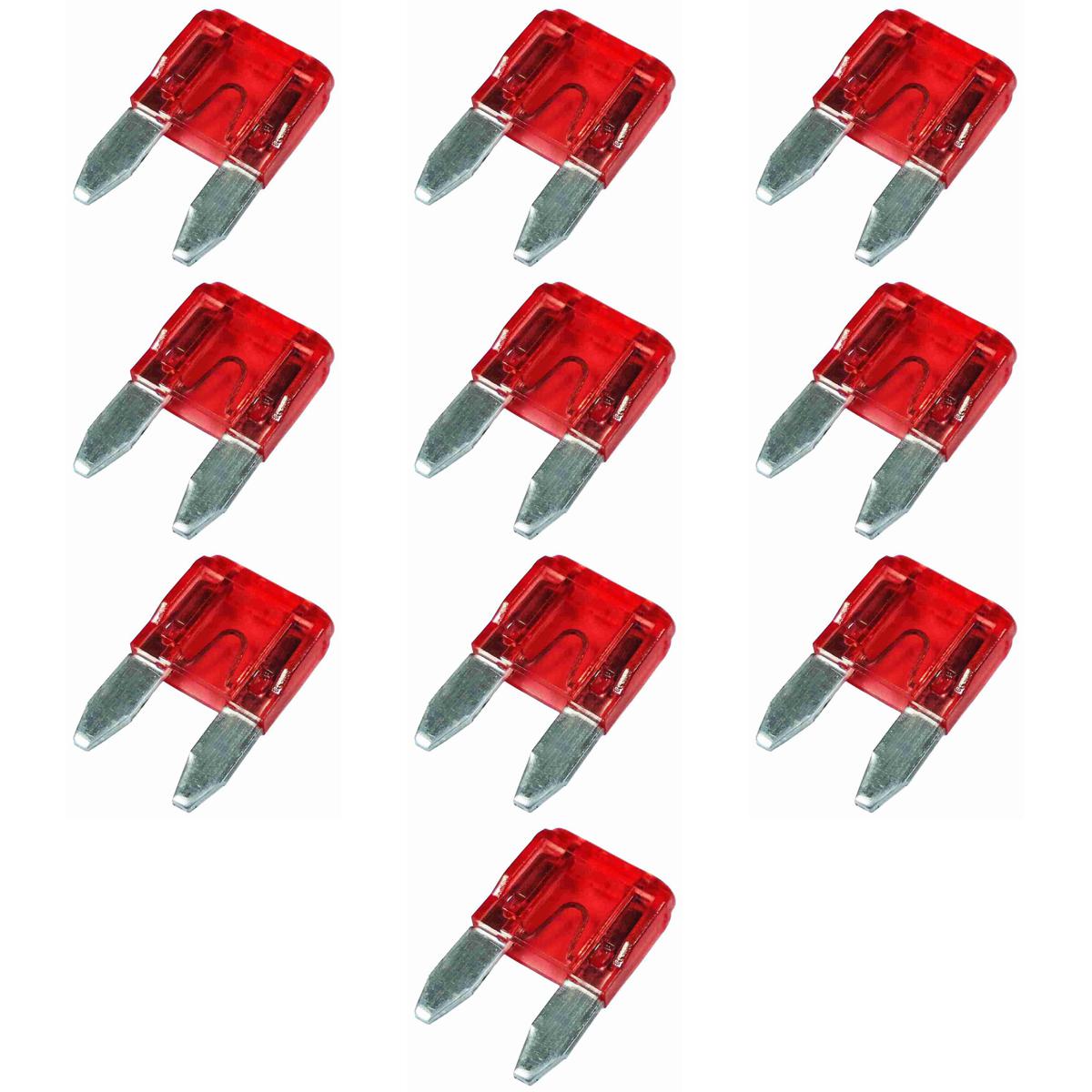 100 Fusíveis Mini Lâmina 10A Universal - DNI 317010 - (2)