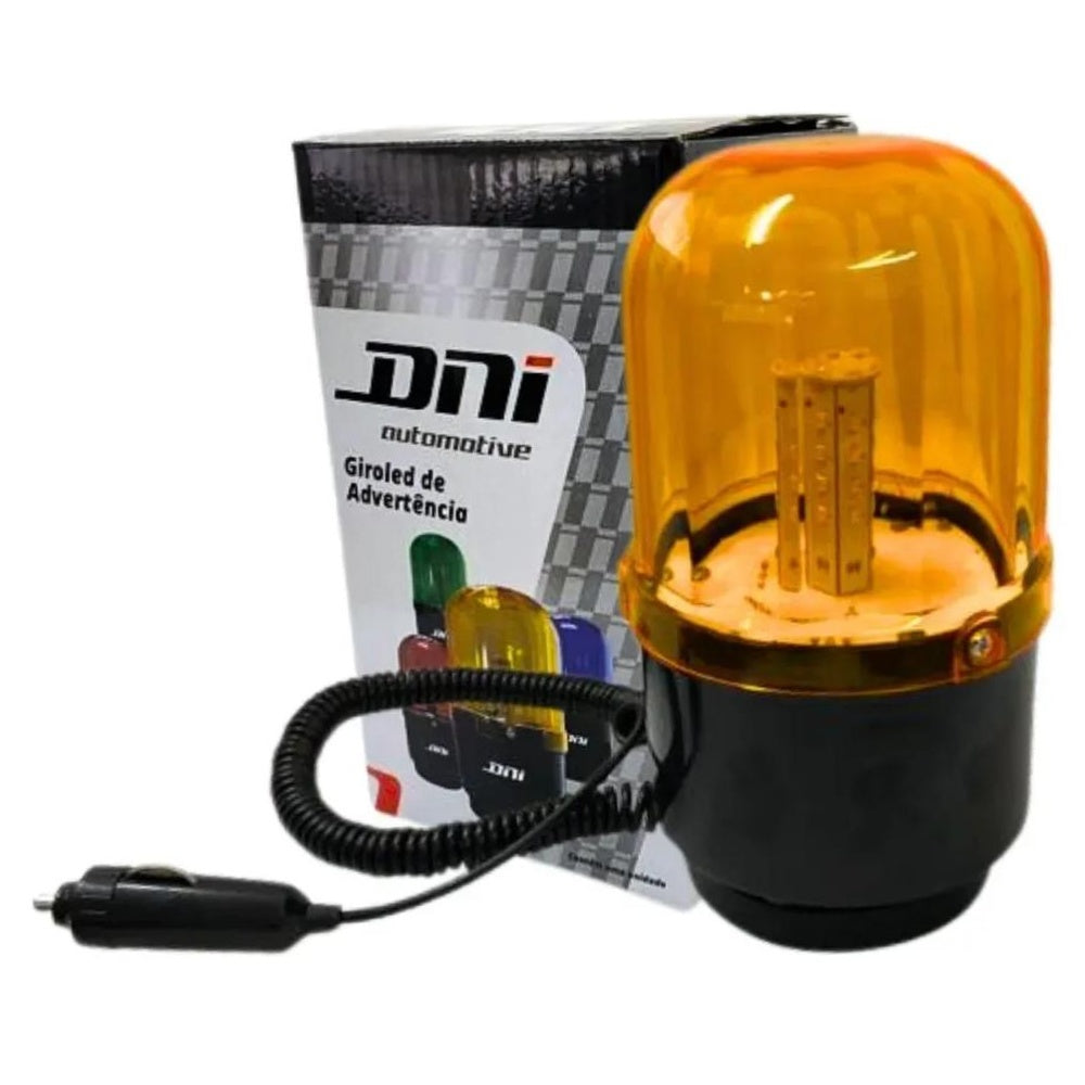 Sinalizador Visual Giroflex Giroled Magnético com Plug Acendedor Bivolt Ambar - DNI - 4109 - (1)