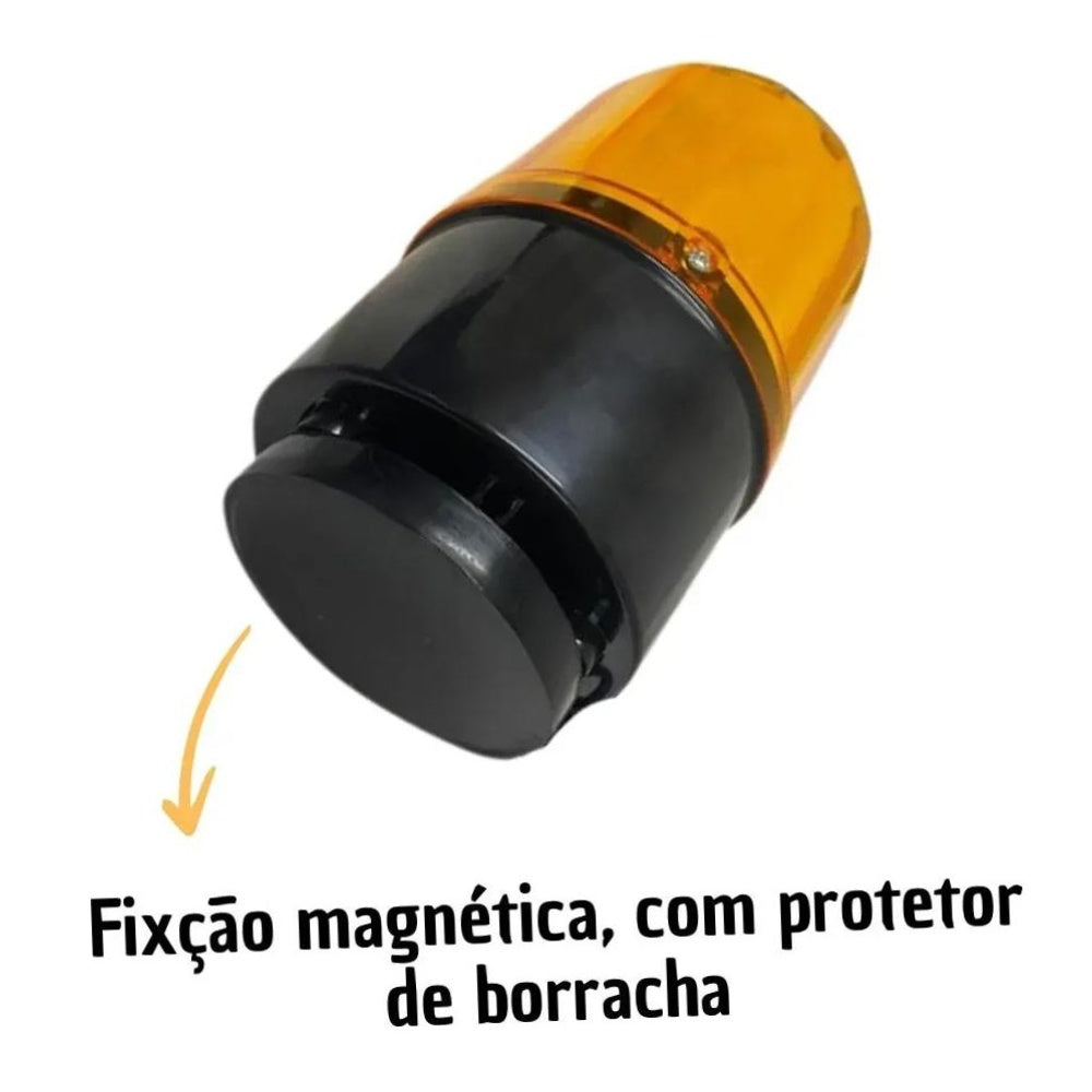 Sinalizador Visual Giroflex Giroled Magnético com Plug Acendedor Bivolt Ambar - DNI - 4109 - (2)