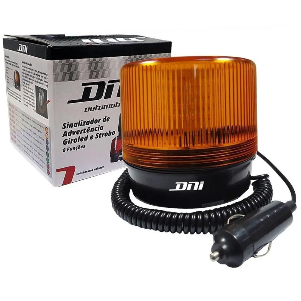Sinalizador Visual Giroflex Giroled e Strobo Ambar 8 Funções - DNI - 4285 - (1)