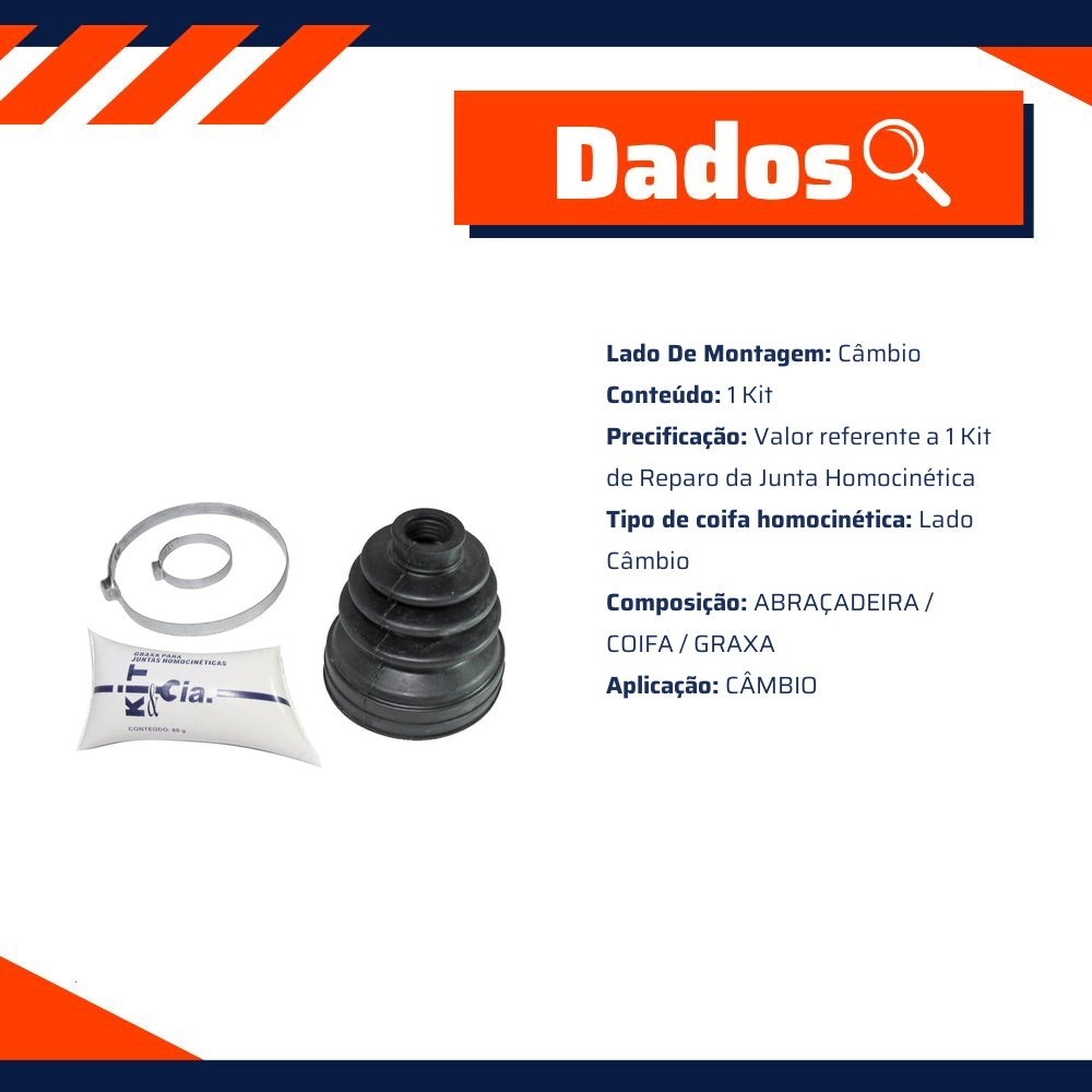 Kit de Coifas da Homocinética do Lado do Câmbio com Trizeta para Toyota Corolla - Kit & Cia - 50665 - (2)