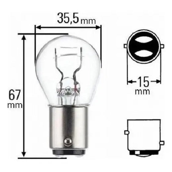 Lâmpada da Lanterna Halogena P21/5W 24V Incolor Amarela - Philips - 13499 - (4)