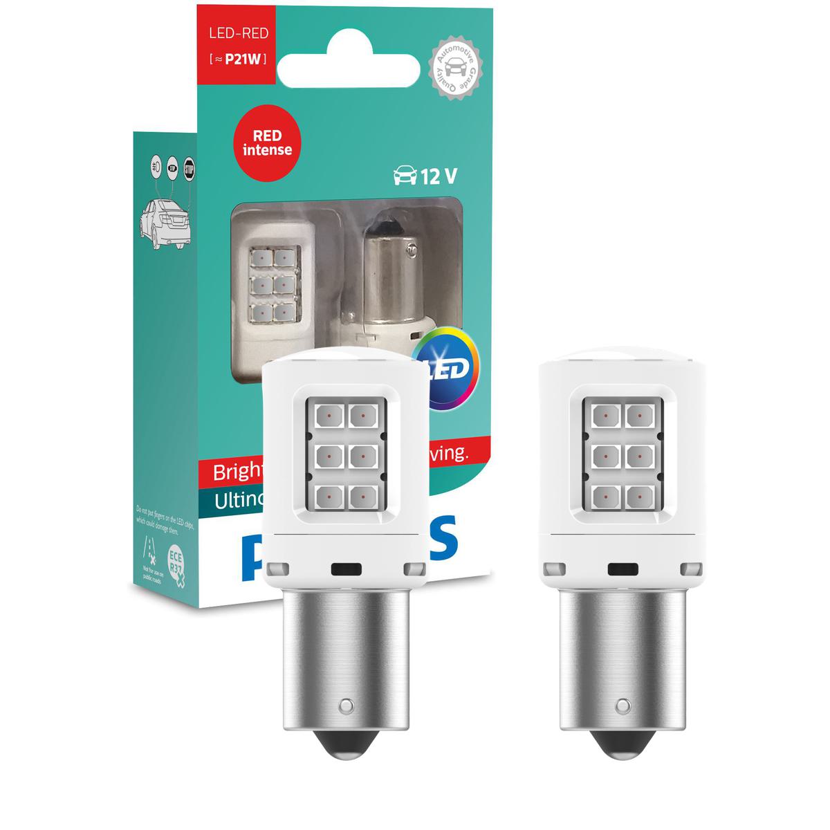 Par Lâmpada LED P21W 2W 80 Lm 12V BA15S - Philips - 11498ULRX2 - (1)