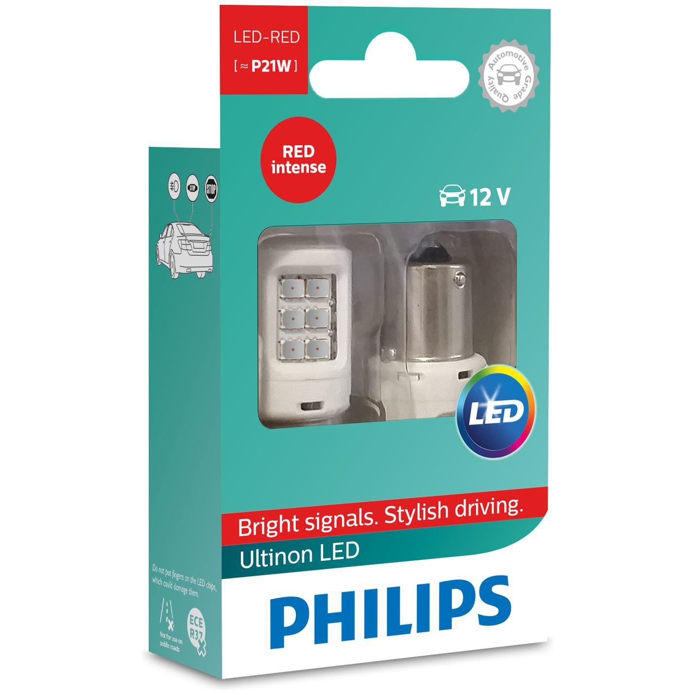 Par Lâmpada LED P21W 2W 80 Lm 12V BA15S - Philips - 11498ULRX2 - (4)