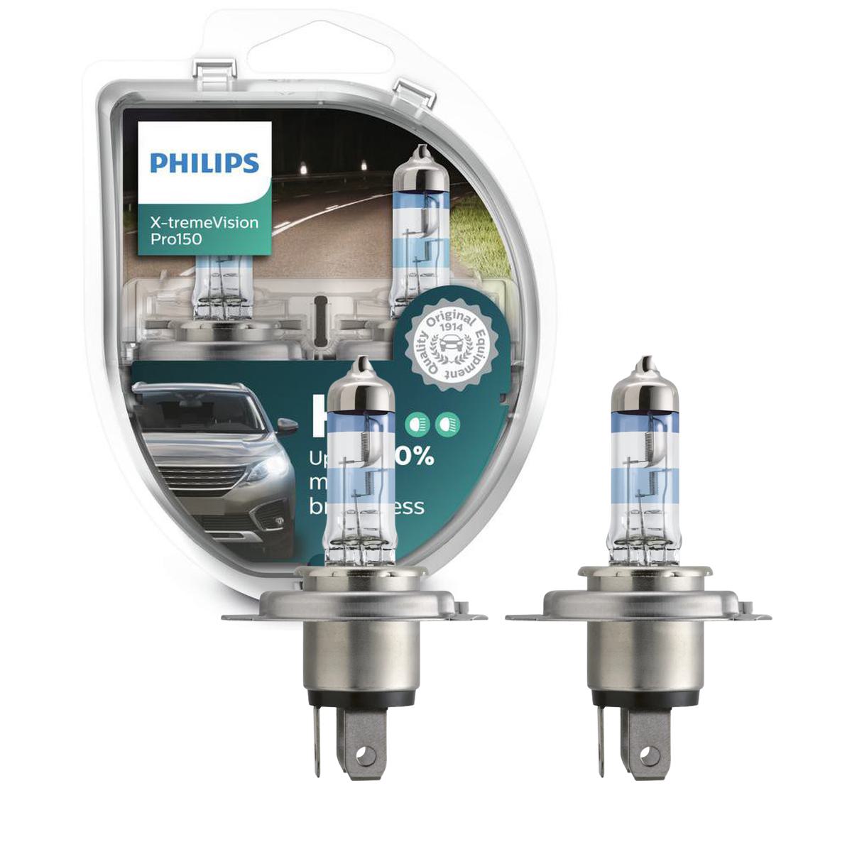 Par de Lâmpadas Philips X-treme Vision H4 55/60w 12v - Philips - 12342XVPS2 - (1)