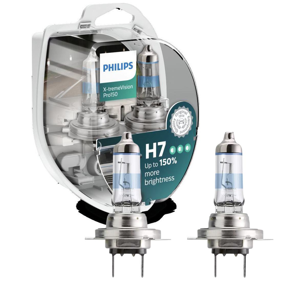 Par de lâmpadas X-treme Vision Pro150 H7 12v 55w Farol - Philips - 12972XVPS2 - (1)