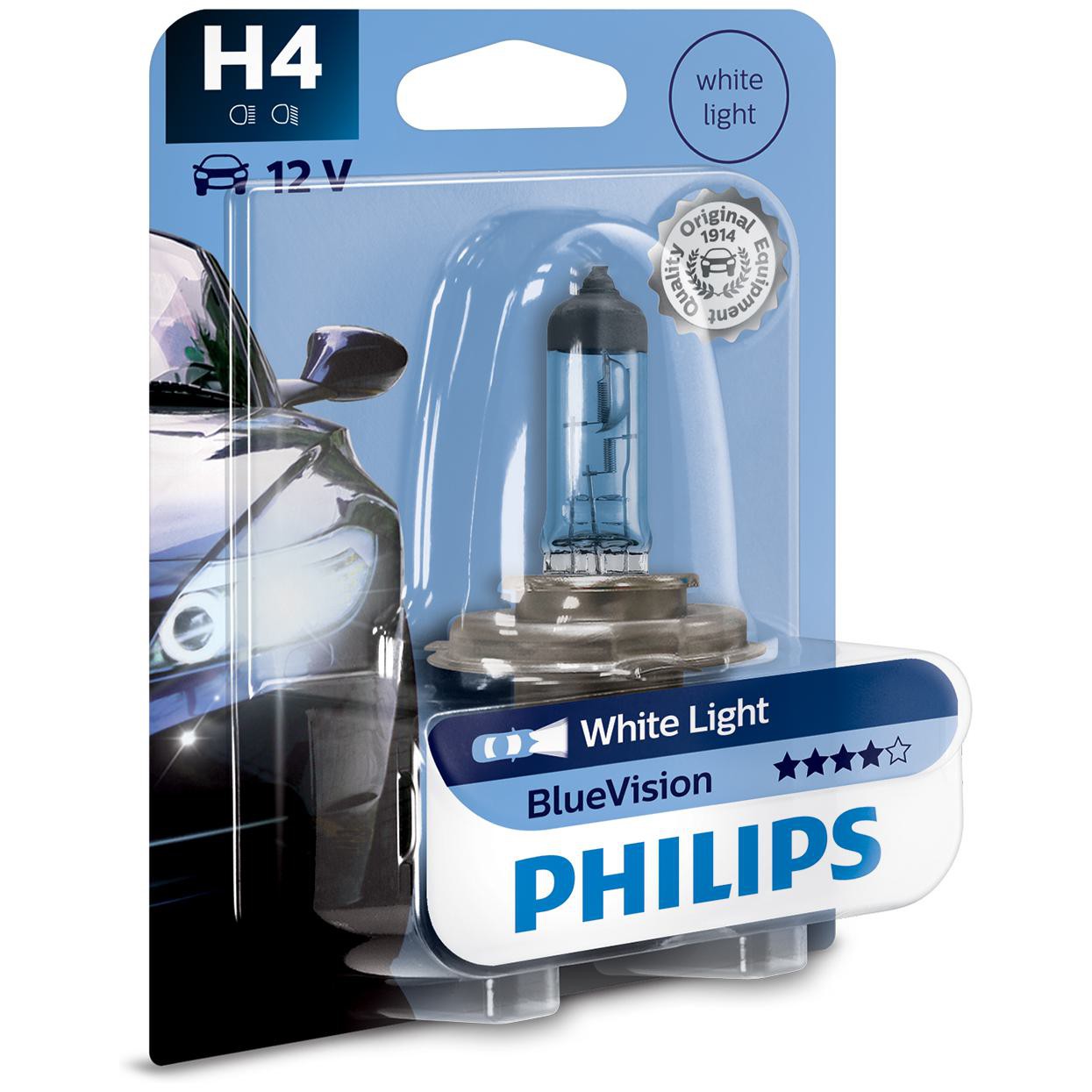 Lâmpada do Farol Alto H4 Blue Vision 12V 60/55W Azul 3700K - Philips - 12342BVB1 - (4)