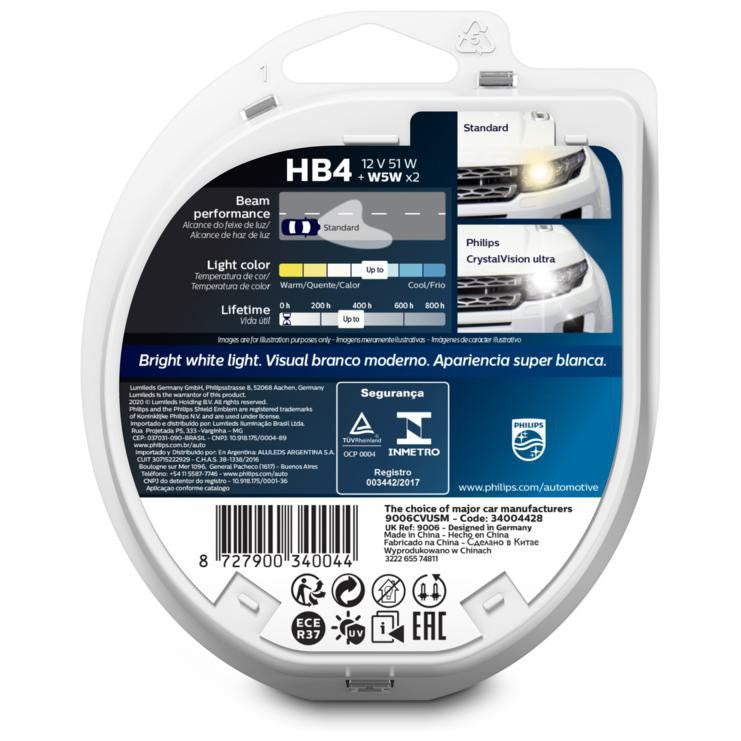 Par de lâmpadas crystal vision ultra hb4 51w - Philips - 9006CVUSM - (5)