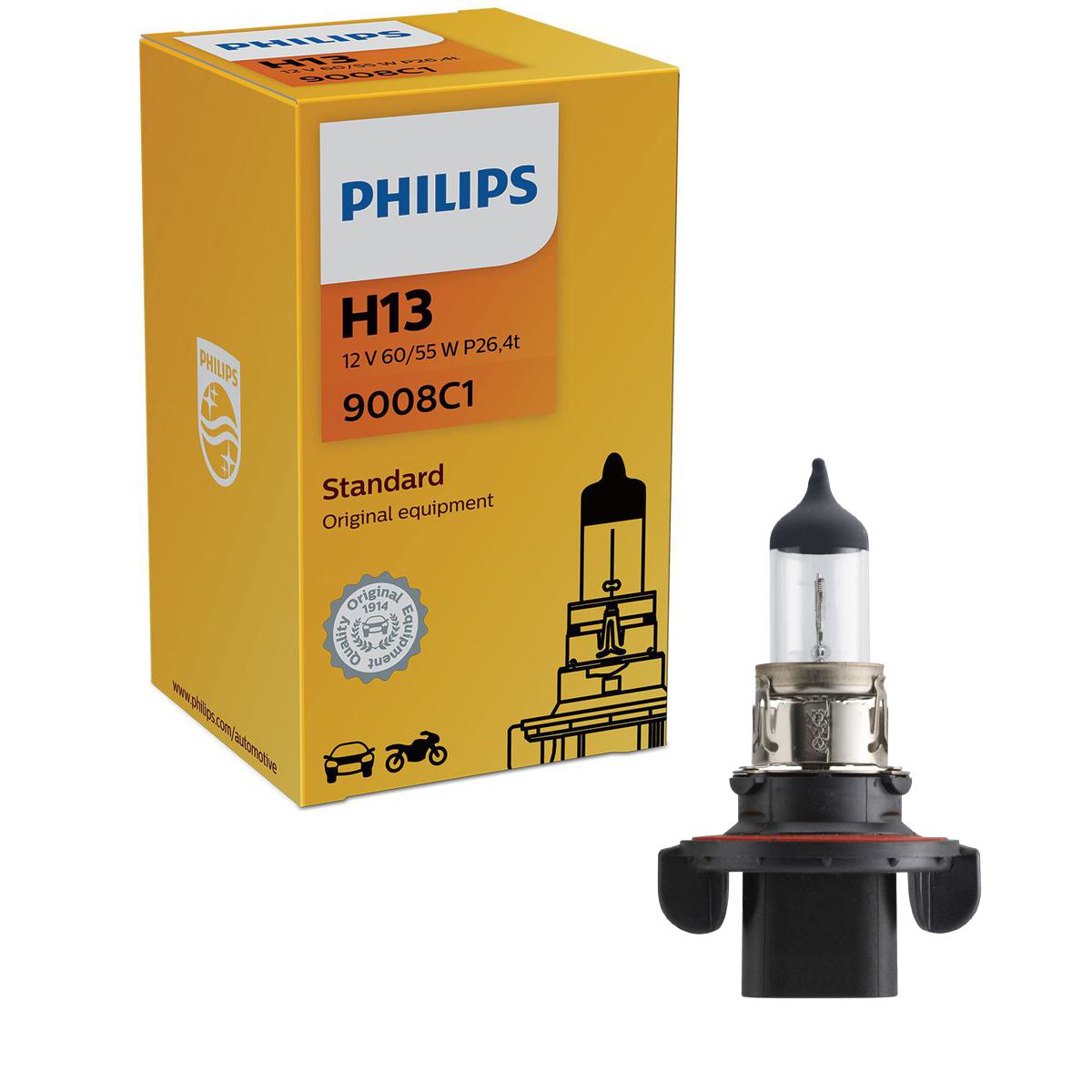 Lâmpada do Farol Alto H13 Halogena 60/55 W 12V - Philips - 9008C1 - (1)