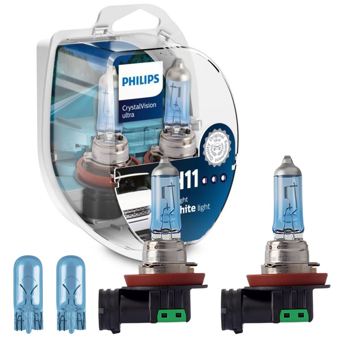 Par Lâmpada Crystal Vision Ultra H11 12V 55W PGJ19-2 - Philips - 12362CVUSM - (1)