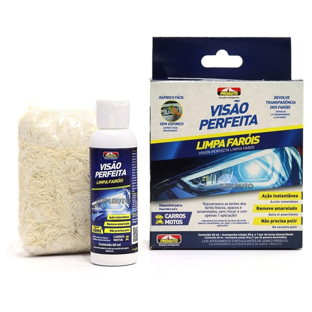 Limpa Faróis Líquido Visão Perfeita 60 mL - Proauto - 4938 - (1)