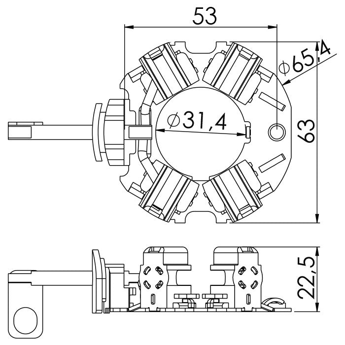 Porta Escovas para Motor de Partida com 4 Escovas - Unifap - 1.335/4 - (3)