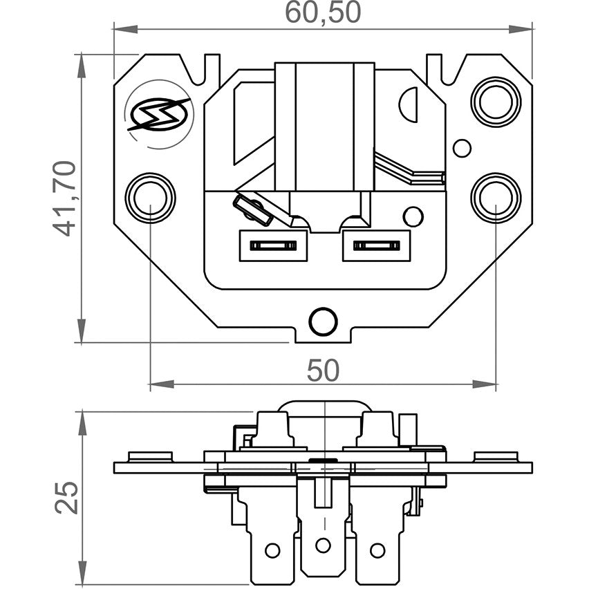 Porta Escovas para Alternador com 2 Escovas - Unifap - 2.204/2 - (3)
