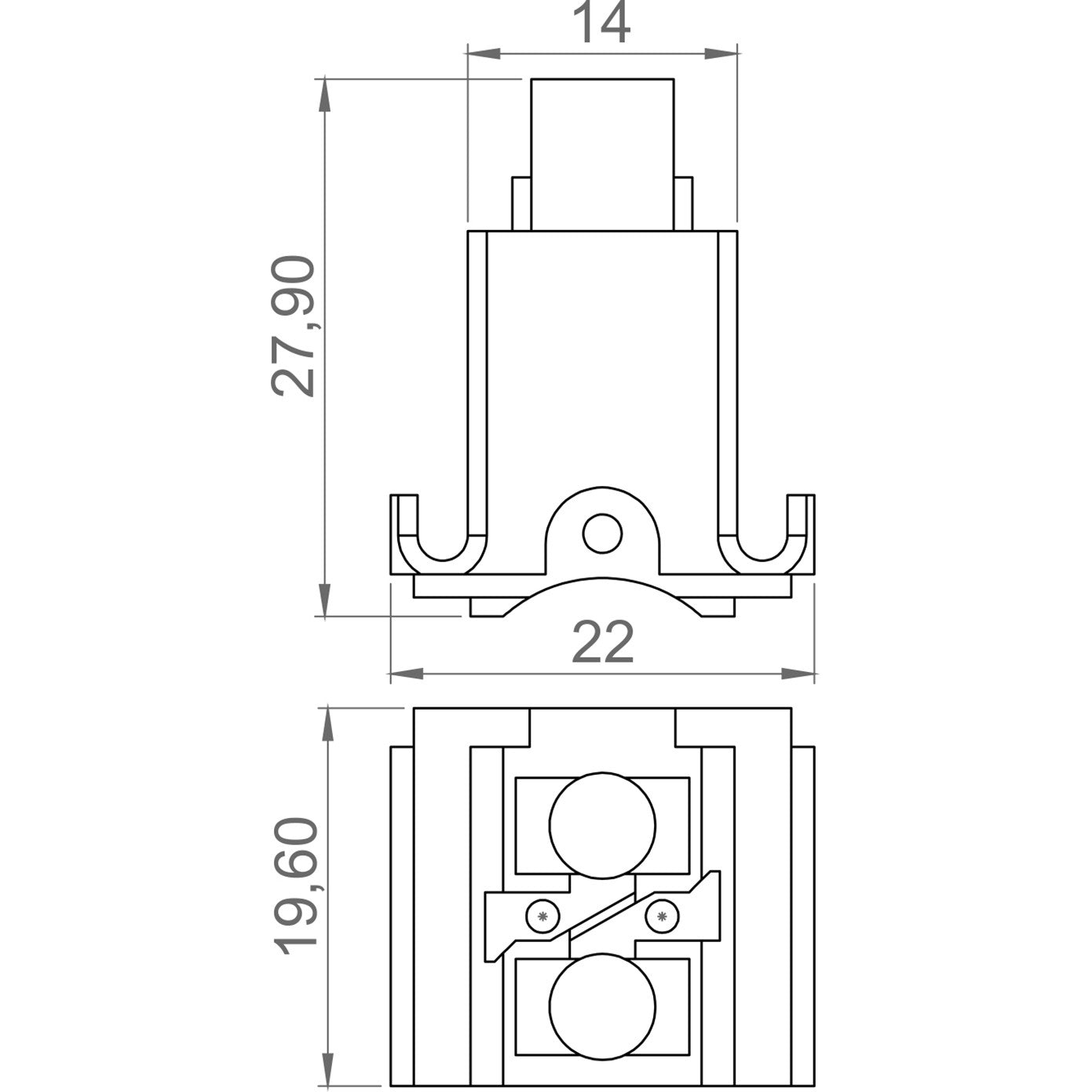 Porta Escovas para Alternador com 2 Escovas - Unifap - 2.221/2 - (3)