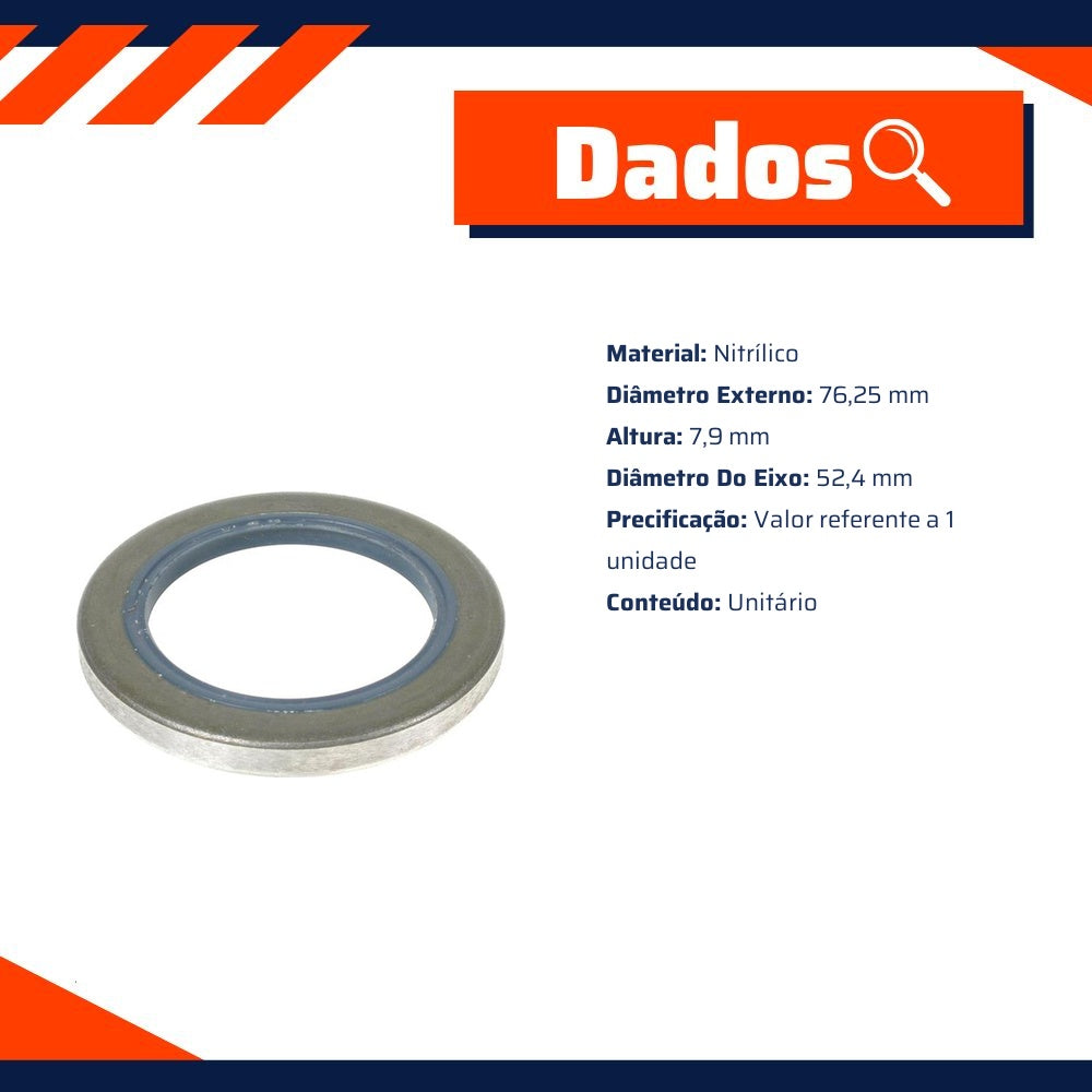 Retentor do Cubo de Roda 52,4 x 76,25 x 7,9 mm - Corteco - 1214N - (2)
