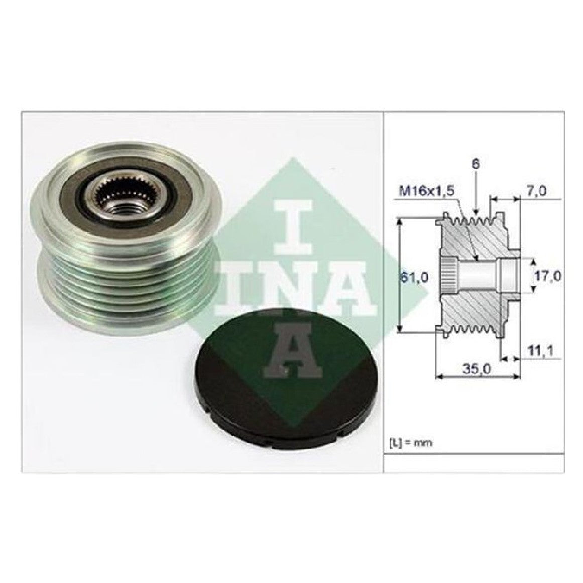 Roda Livre do Alternador Diâmetro 17mm - INA - 535 0022 10 - (3)