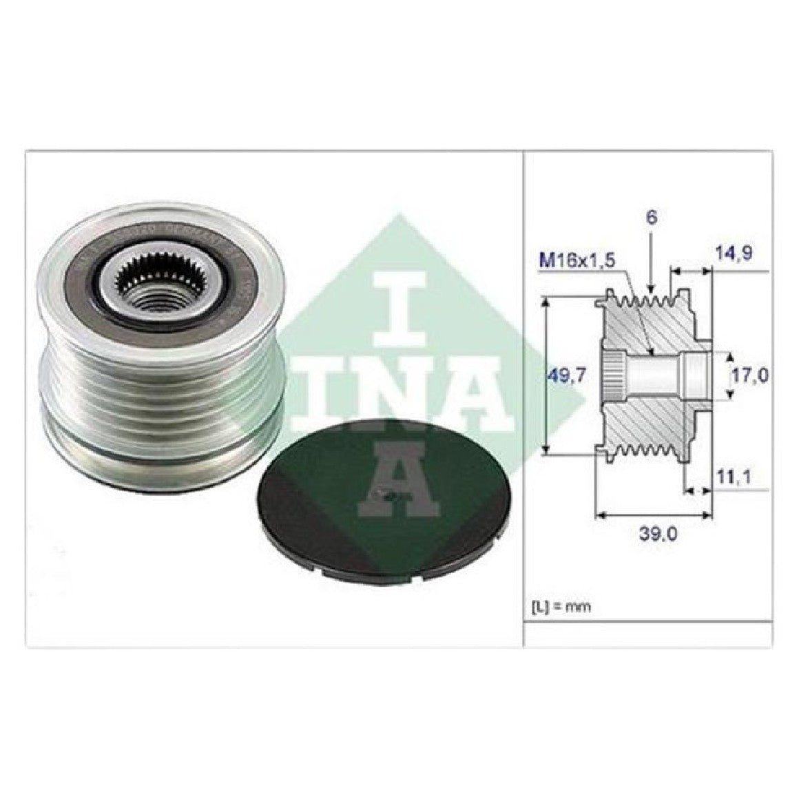 Roda Livre do Alternador - INA - 535 0050 10 - (3)