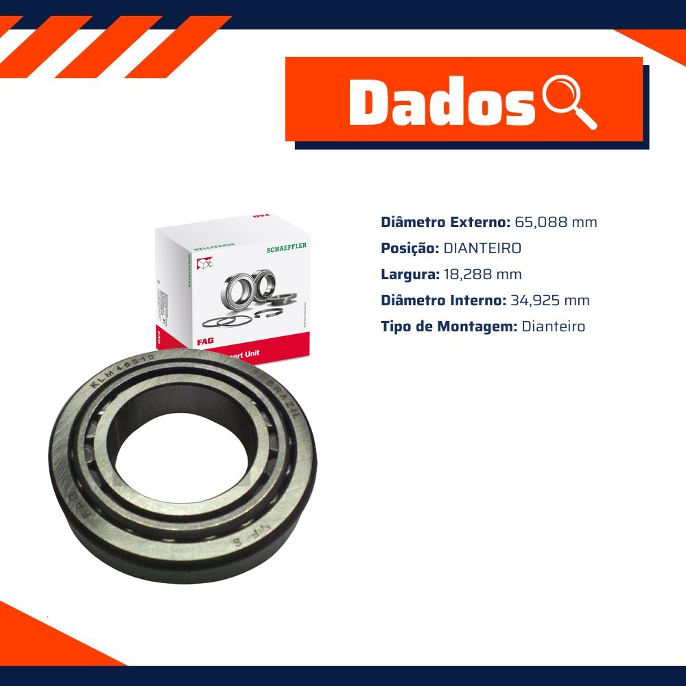Rolamento de Roda Dianteiro - FAG - KLM48548.LM48510 - (4)