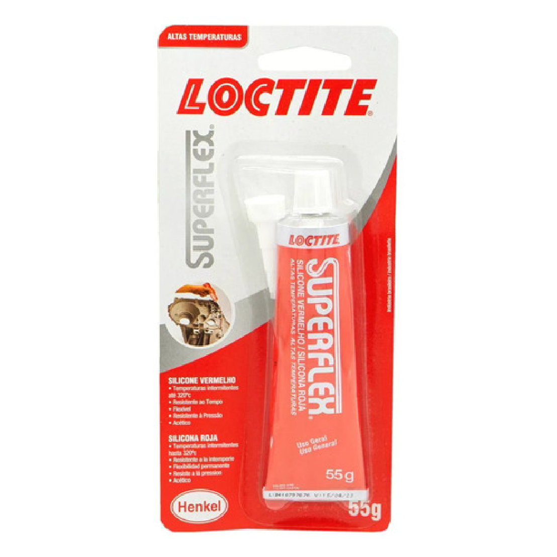 Silicone Vermelho Escala de Temperatura -40 130°C - Loctite - 581034 - (1)