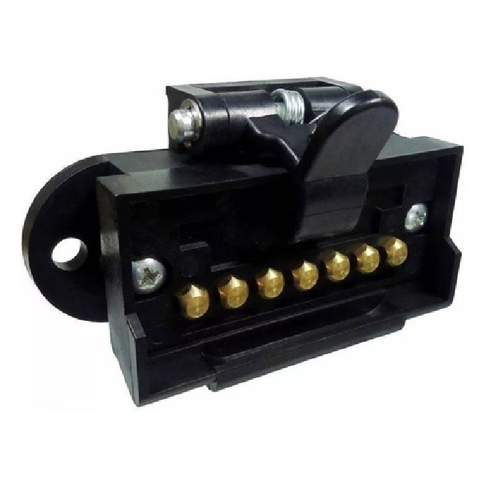 Conjunto de Tomada Fixa e Móvel 7 Polos Nylon Retangular 12/24v - DNI - 8302 - (2)